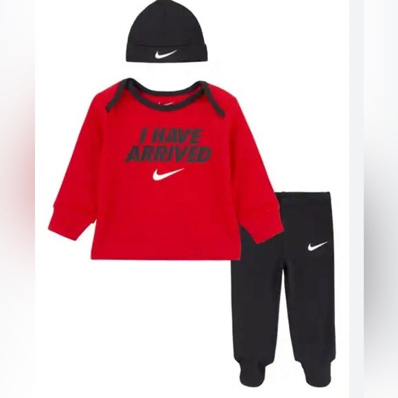 ❤️S❤️O❤️L❤️D❤️SOLD❤️SOLD❤️  NIKE 3 piece “I Have Arrived” Red, Black pants, Top, - Picture 11 of 13